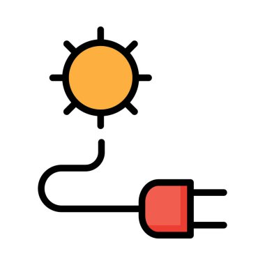 Beyaz arka plan üzerinde izole fiş ile güneş