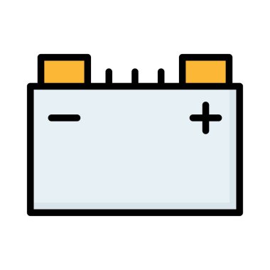 Beyaz arka plan üzerinde izole geniş gri ve sarı akümülatör