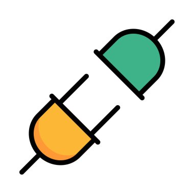 Yeşil bağdaştırıcısıyla beyaz arka plan üzerinde izole sarı tak