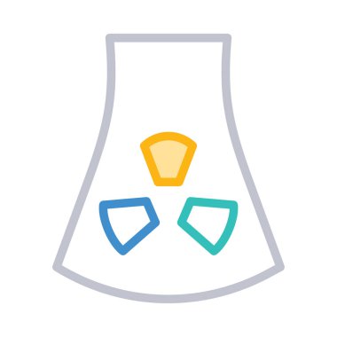 Çizgi stili radyoaktif baca beyaz arka plan üzerinde izole