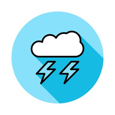 gri bulut ve yıldırım ikonuna, vektör çizim