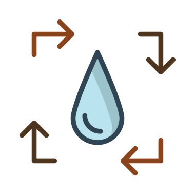 su damlası simgesi, vektör illüstrasyonu