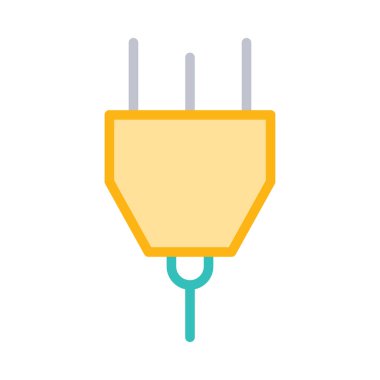 Çizgi stili üçlü fiş beyaz arka plan üzerinde izole