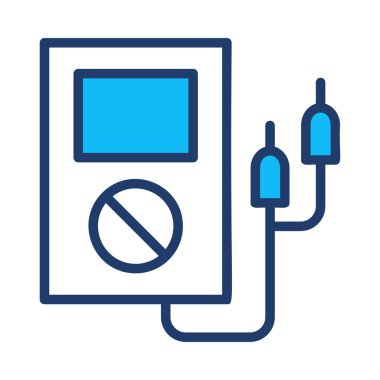 Beyaz arka plan üzerinde izole basit mavi gerilim ölçer