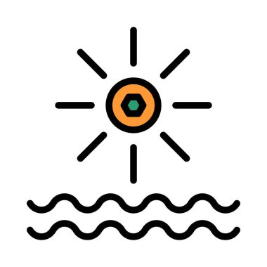 Beyaz arka plan üzerinde izole dalgalı su ile güzel bir gün