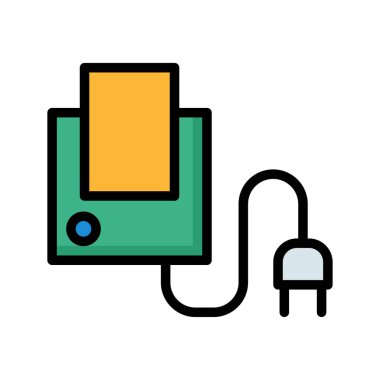 Sarı ve yeşil beyaz arka plan üzerinde izole fiş ile dijital aygıt