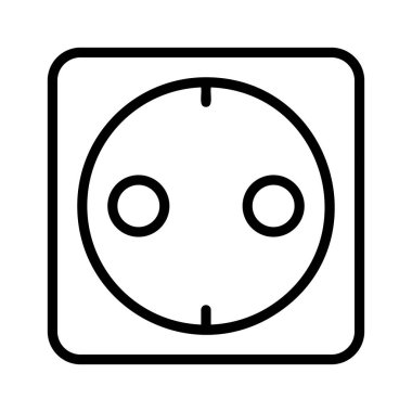 Siyah anahat yuvarlak beyaz arka plan üzerinde izole soket