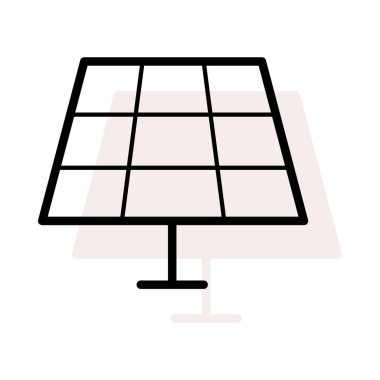 Büyük güneş paneli bej gölge beyaz zemin üzerine izole