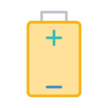 Beyaz arka plan üzerinde izole büyük sarı pil