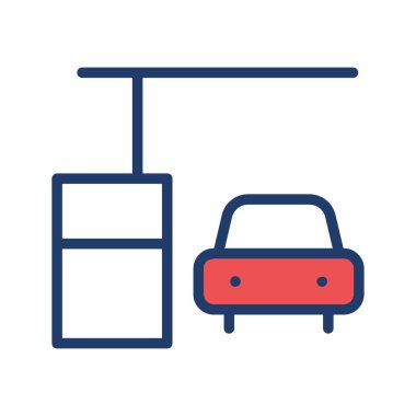 Beyaz arka plan üzerinde izole istasyonunda kırmızı araba