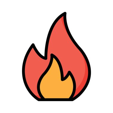 Kırmızı ve turuncu izole üzerinde beyaz arka plan ateş