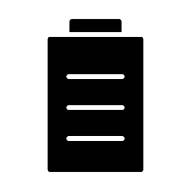 Beyaz arka plan üzerinde izole glif pil