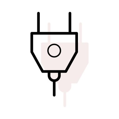 Bej gölge beyaz zemin üzerine izole tuşu ile fiş