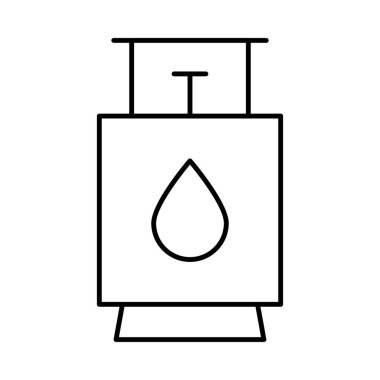 İnce çizgi benzinlik beyaz arka plan üzerinde izole