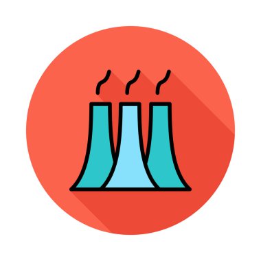 Daire beyaz zemin üzerine mavi sigara bacaları