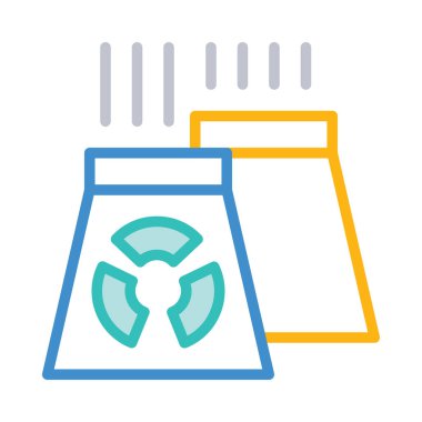 Beyaz arka plan üzerinde izole basit radyoaktif bacalar