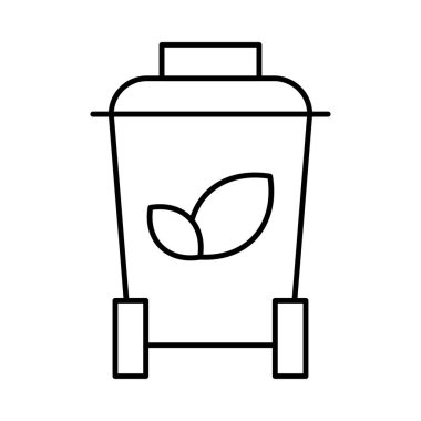 Beyaz arka plan üzerinde izole Eko yakıt ile ince çizgi taşıma