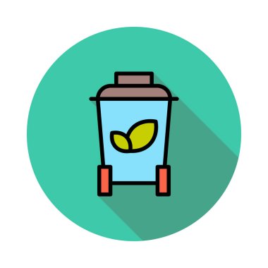 Beyaz arka plan üzerinde daire Eko geri dönüşüm kutusu