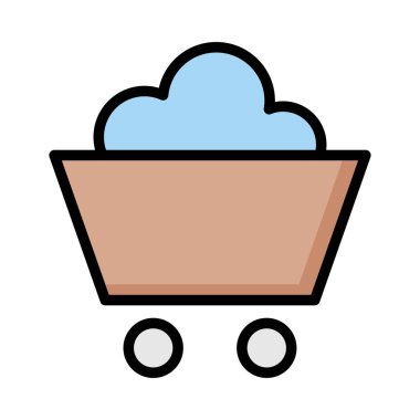 Beyaz arka plan üzerinde izole kahverengi at arabası