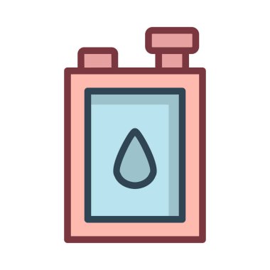 Beyaz arka plan üzerinde izole yakıt ile mavi ve pembe teneke kutu