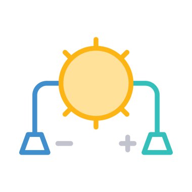 Beyaz arka plan üzerinde izole basit güneş enerji düzeni