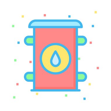 Renkli noktalar beyaz zemin üzerine benzin pompası 