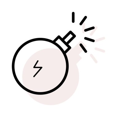 Bomba ile düğme ve bej gölge beyaz zemin üzerine izole birden parlamak