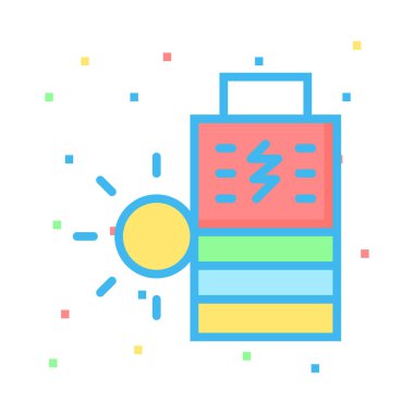 Sun'ın renkli noktalar beyaz zemin üzerine güneş pili