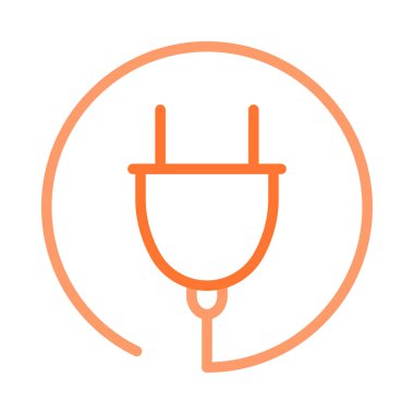 Beyaz arka plan üzerinde izole hattı ile anahat turuncu tak