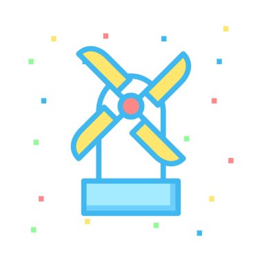 Renkli noktalar beyaz zemin üzerine yel değirmeni