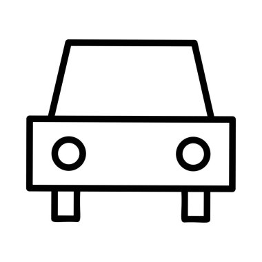 Beyaz arka plan üzerinde izole siyah anahat araba