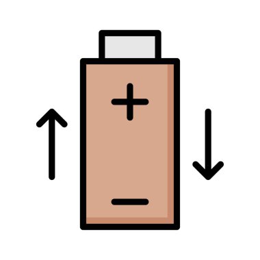 Beyaz arka plan üzerinde izole kahverengi basit pil