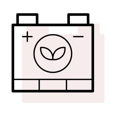 Bej gölge beyaz zemin üzerine izole Eko pil