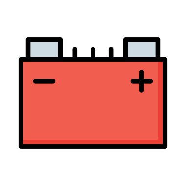 Beyaz arka plan üzerinde izole geniş kırmızı akümülatör