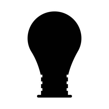 siyah glif ampul beyaz arka plan üzerinde izole 