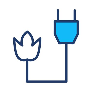 Beyaz arka plan üzerinde izole mavi fiş ile çiçek