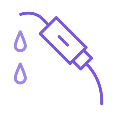 Beyaz arka plan üzerinde izole anahat mor benzin bașlık