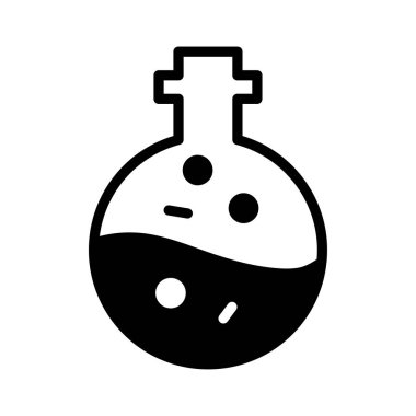 Beyaz arka plan üzerinde izole siyah glif şişesi 