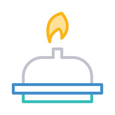 Beyaz arka plan üzerinde izole motoru yanan çizgi stili