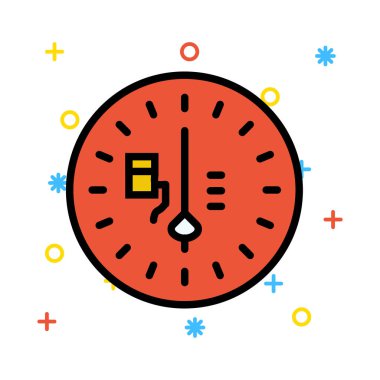 Renkli semboller ile beyaz arka plan üzerinde yuvarlak kırmızı soket