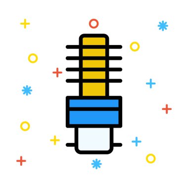 Renkli semboller beyaz zemin üzerine mavi ve sarı nonconductor