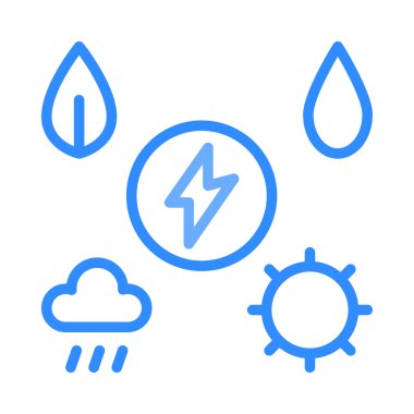 Beyaz arka plan üzerinde izole anahat enerji işaretleri