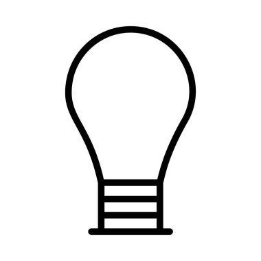 Siyah anahat ampul beyaz arka plan üzerinde izole