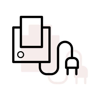 Dijital aygıt ile satır ve bej gölge beyaz zemin üzerine izole tak