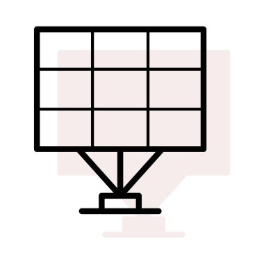 Büyük güneş paneli bej gölge beyaz zemin üzerine izole