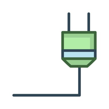 Beyaz arka plan üzerinde izole yeşil ve mavi fiş