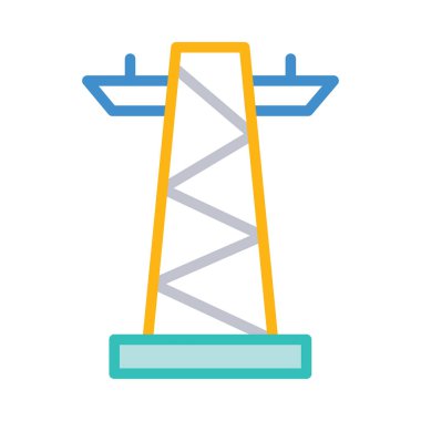 Beyaz arka plan üzerinde izole çizgi stili güç hattı