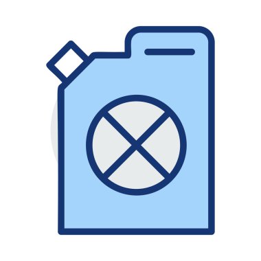 Beyaz arka plan üzerinde izole mavi ve gri renklerde yakıt tüple