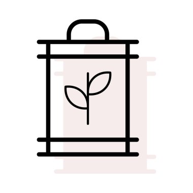 Bej gölge beyaz zemin üzerine izole yaprakları ile büyük teneke kutu