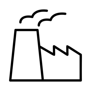 Beyaz arka plan üzerinde izole siyah anahat fabrika